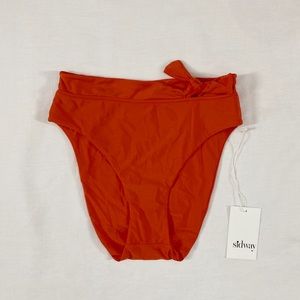 Sidway Swim Karen High Rise Bikini Bottom in Poppy / Size L / NWT